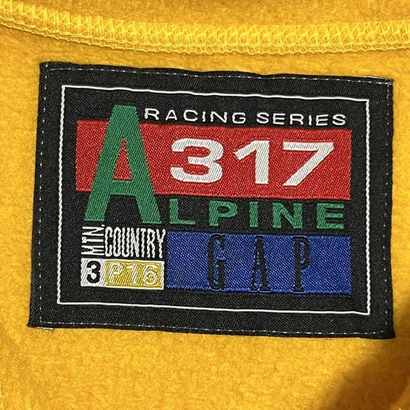 VINTAGE Gap Alpine 317 Racing Series Vest Men's L Yellow Fleece Mountain - Picture 3 of 13